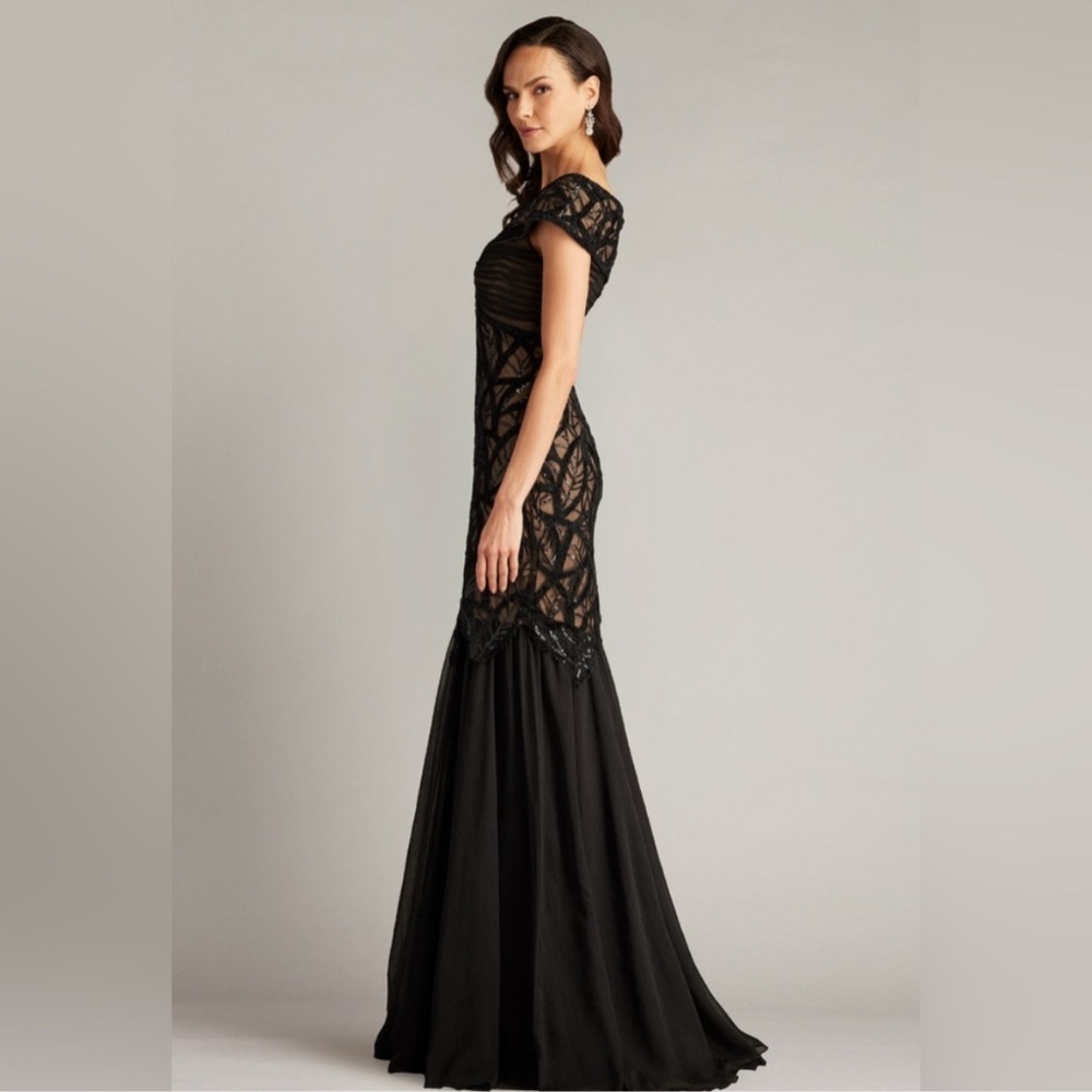 Tadashi Shoji Black Embroidered Lace Mermaid Maxi Dress - Picture 2 of 9
